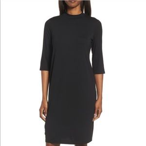 EILEEN FISHER Mock Neck Jersey Shift Dress Sz M